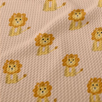 Cute Cartoon Lion Birdseye Piqué