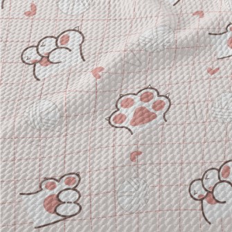 Cat Meat Ball And Yarn Ball Birdseye Piqué