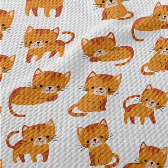 Cute Kitten Activities Birdseye Piqué