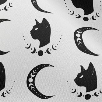 Cat And Moon Symbol Chiffon