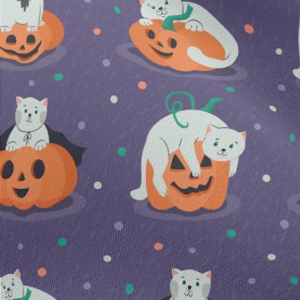 Cat And Jack-O&#39;-Lantern Chiffon