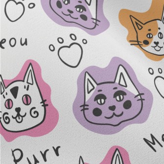 Funny Cat Doodles Chiffon