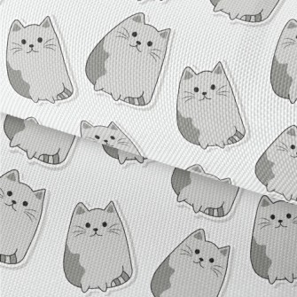 Gray Cartoon Cat Waterproof Oxford