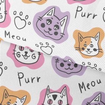 Funny Cat Doodles Waterproof Oxford