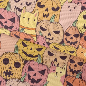 Cat Pumpkin Hide And Seek Waterproof Oxford