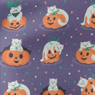 Cat And Jack-O&#39;-Lantern Waterproof Canvas