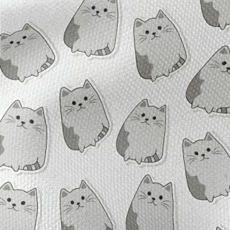 Gray Cartoon Cat Waterproof Canvas