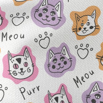 Funny Cat Doodles Waterproof Canvas