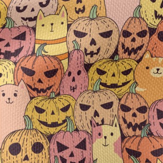 Cat Pumpkin Hide And Seek Waterproof Canvas