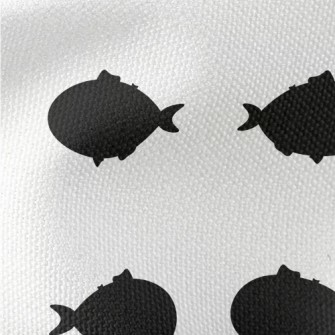 Simple Fish Silhouette Waterproof Canvas