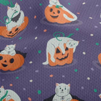 Cat And Jack-O&#39;-Lantern Athletic Mesh Flat Back