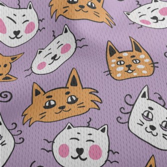 Funny Cat Face Graffiti Athletic Mesh Flat Back