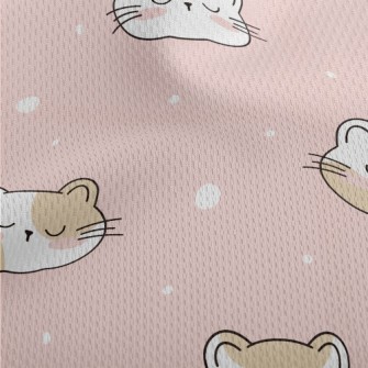 Cute Sleeping Cat Athletic Mesh Flat Back