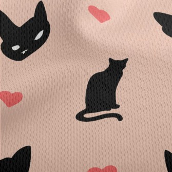 Elegant Cat Silhouette Athletic Mesh Flat Back