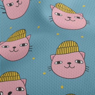 Funny Woolen Hat Cat Athletic Mesh Flat Back