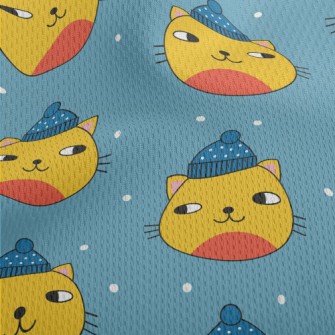 Warm Wool Hat Cat Athletic Mesh Flat Back