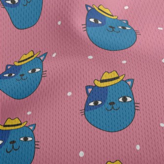 Funny Cat In Cowboy Hat Athletic Mesh Flat Back