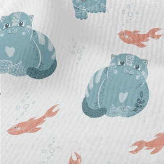 Blue Cat Teasing Goldfish Terry