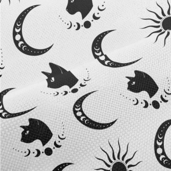 Cat And Moon Symbol Performance Linen