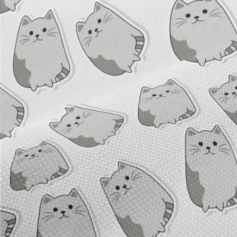 Gray Cartoon Cat Performance Linen