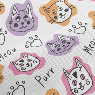 Funny Cat Doodles Performance Linen