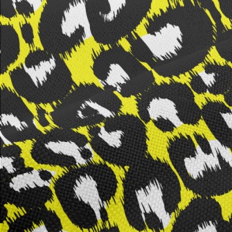Abstract Yellow Leopard Print Performance Linen