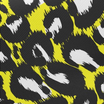 Abstract Yellow Leopard Print Twill