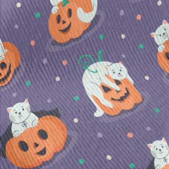 Cat And Jack-O&#39;-Lantern Standard Corduroy