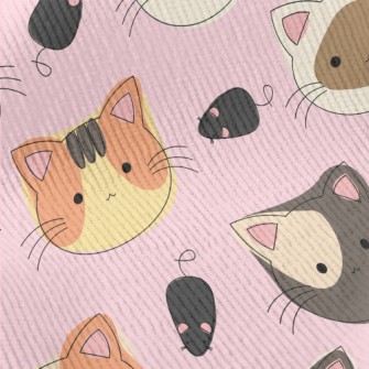 Hand Drawn Cat Face Doodle Standard Corduroy