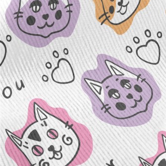 Funny Cat Doodles Standard Corduroy