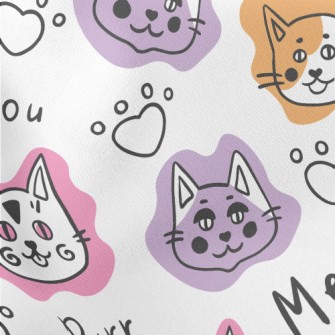 Funny Cat Doodles Stretch Ponte