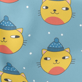 Warm Wool Hat Cat Stretch Ponte