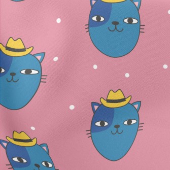 Funny Cat In Cowboy Hat Stretch Ponte