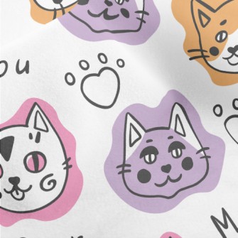 Funny Cat Doodles Micro Fleece
