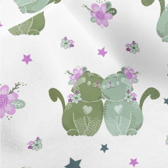Flowers Plants Cat Micro Fleece