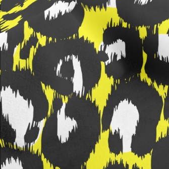 Abstract Yellow Leopard Print Micro Fleece