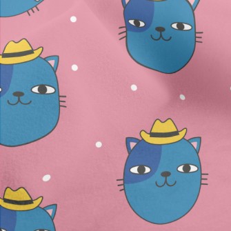 Funny Cat In Cowboy Hat Micro Fleece