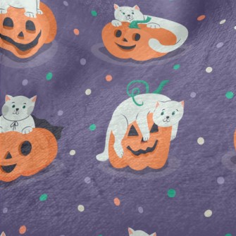 Cat And Jack-O&#39;-Lantern Minky