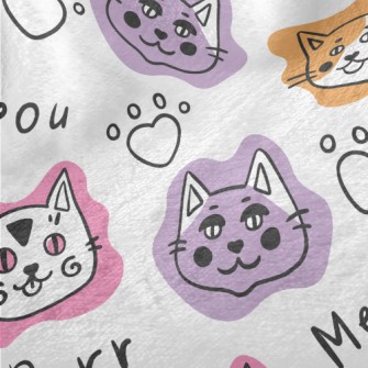 Funny Cat Doodles Minky