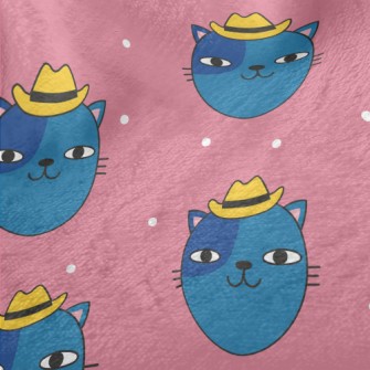 Funny Cat In Cowboy Hat Minky