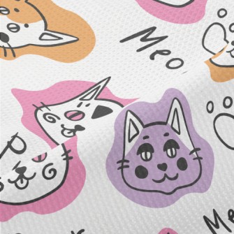 Funny Cat Doodles Piqué
