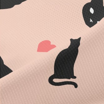 Elegant Cat Silhouette Piqué