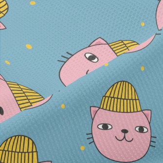 Funny Woolen Hat Cat Piqué