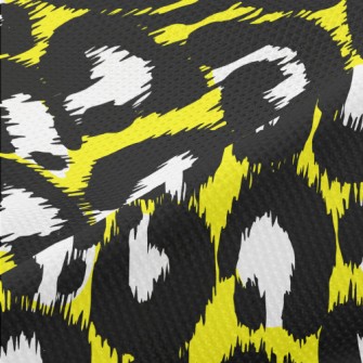 Abstract Yellow Leopard Print Piqué