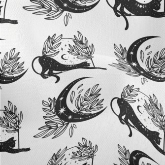 Mystical Symbols And Cats Lightweight Performance Linen