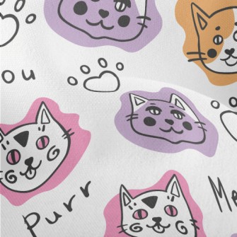 Funny Cat Doodles Lightweight Performance Linen
