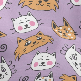 Funny Cat Face Graffiti Lightweight Performance Linen