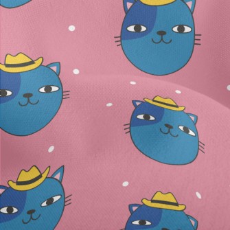 Funny Cat In Cowboy Hat Lightweight Performance Linen