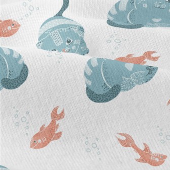 Blue Cat Teasing Goldfish Modern Jersey
