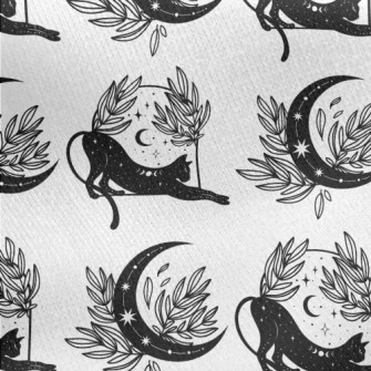 Mystical Symbols And Cats Jersey Backed Fleece